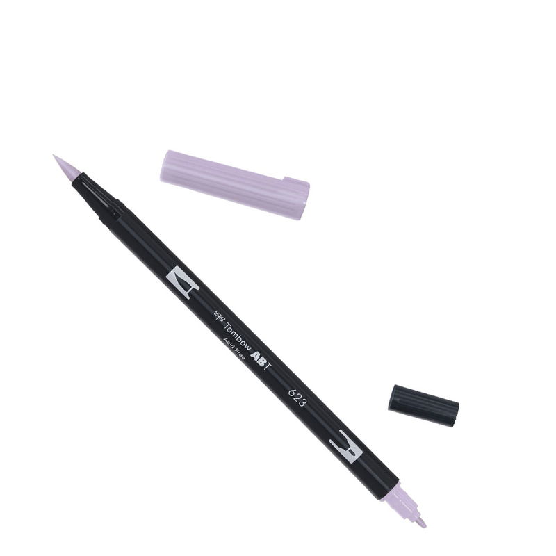 Tombow ABT Dual Brush, vattenbaserad penna med två spetsar, en fine och en brush, Purple Sage 623