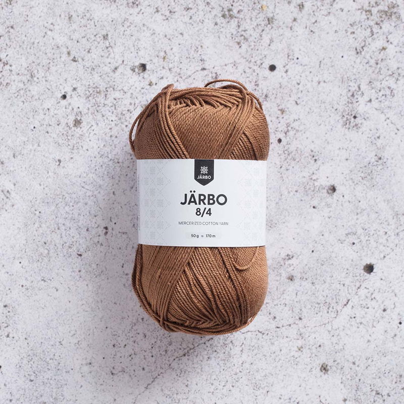 Järbo 8/4 50 gram. Kanelbrunt bomullsgarn. 100% bomull.