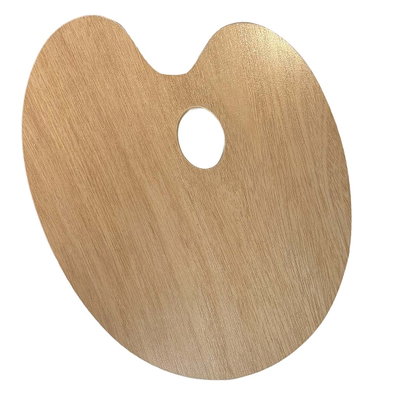 Målarpalett oval i lackat trä med tumhål, 25 x 30 cm