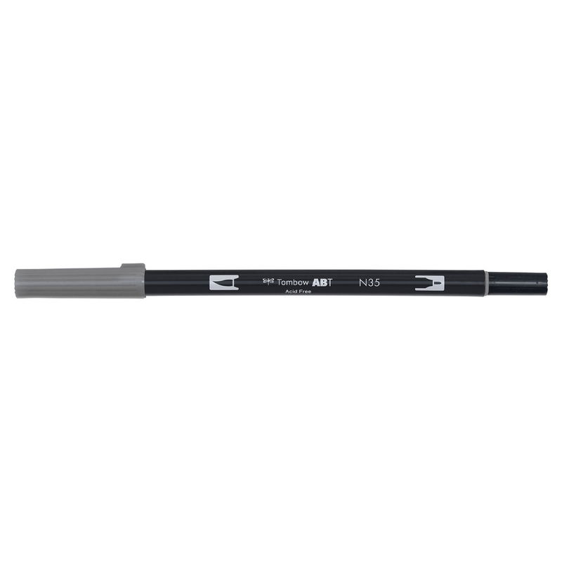 Vattenbaserad penna med två spetsar, en fineliner och en penselspets, Tombow ABT Dual brush Cool Gray 12