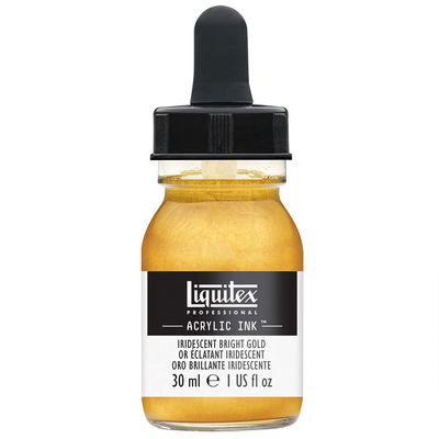 Flaska med pipett, Liquitex Professional Acrylic Ink 30 ml, Iridescent Bright Gold