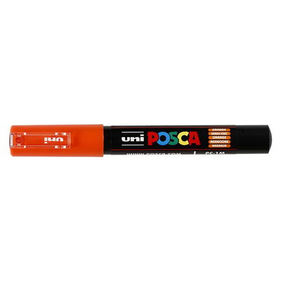 Posca PC-1MC Orange med kork, stängd marker sedd från sidan