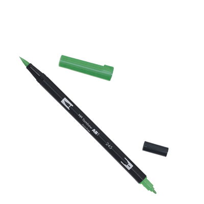 Tombow ABT Sap Green Tombow ABT Dual Brush, vattenbaserad penna med två spetsar, en fine och en brush, Sap Green 245