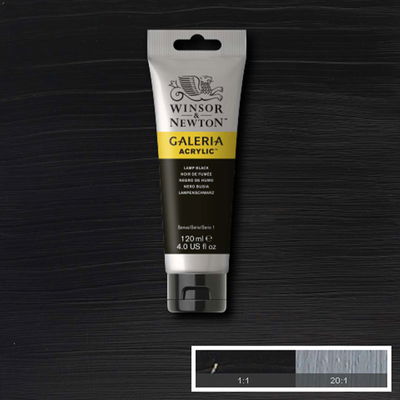 Tub med 120 ml akrylfärg. Winsor & Newton Galeria Lamp Black
