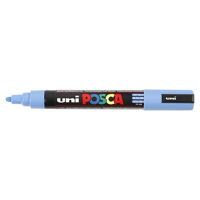 Posca PC-5M Sky Blue öppen med spets Posca PC-5M Sky Blue med spets synlig, öppen marker sedd från sidan