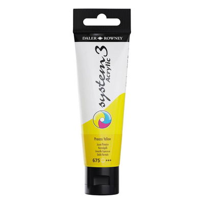 Tub med Daler-Rowney System3 Akrylfärg Process Yellow 675 59 ml