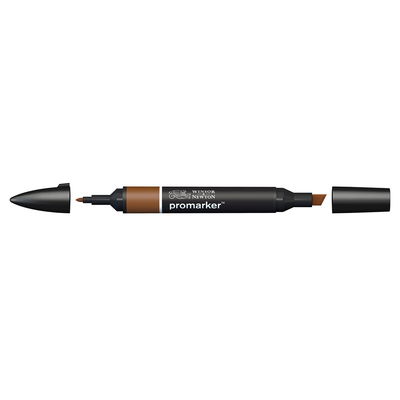 Winsor & Newton Promarker Umber O615 marker med bred snedskuren spets och smal rund spets