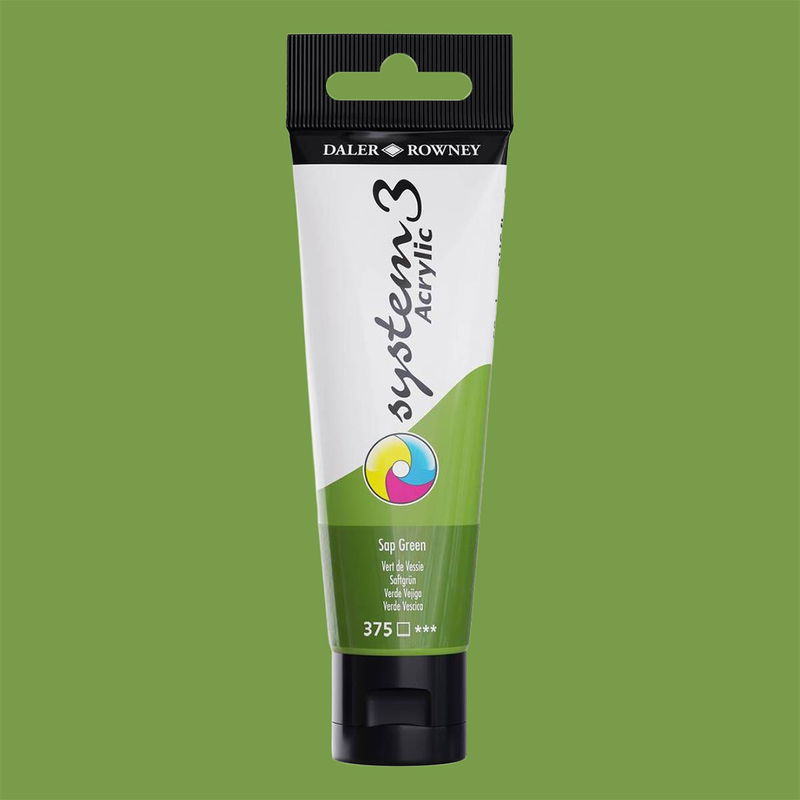 Daler-Rowney System3 Akrylfärg Sap Green 375 59 ml färgprov i naturlig grön nyans