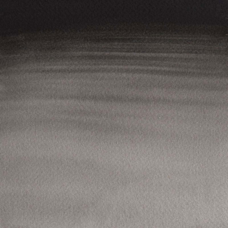 Färgprov av Winsor & Newton Professional Water colour Lamp Black