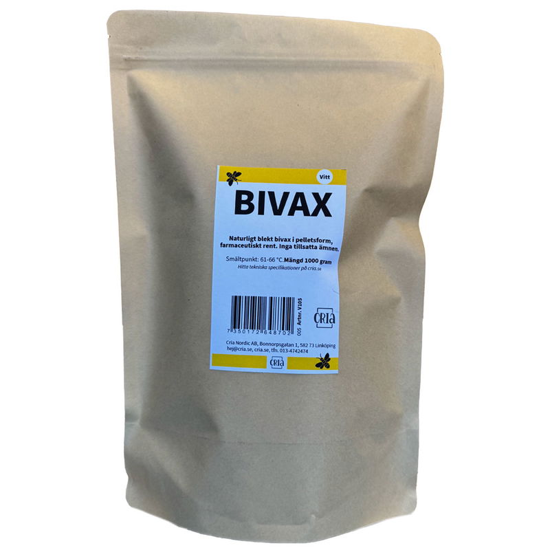 Vitt bivax, 1 kg. Blekt och renat vax farmaceutisk kvalitet, granulat