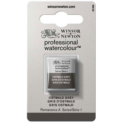 Förpackning med Winsor & Newton Professional akvarellfärg Ostwald Gray halvkopp