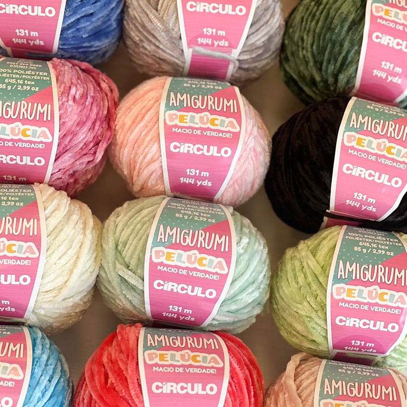 Flera nystan Circulo Amigurumi Pelúcia garn i olika färger 85 g 131 m, mjukt polyestergarn för amigurumis