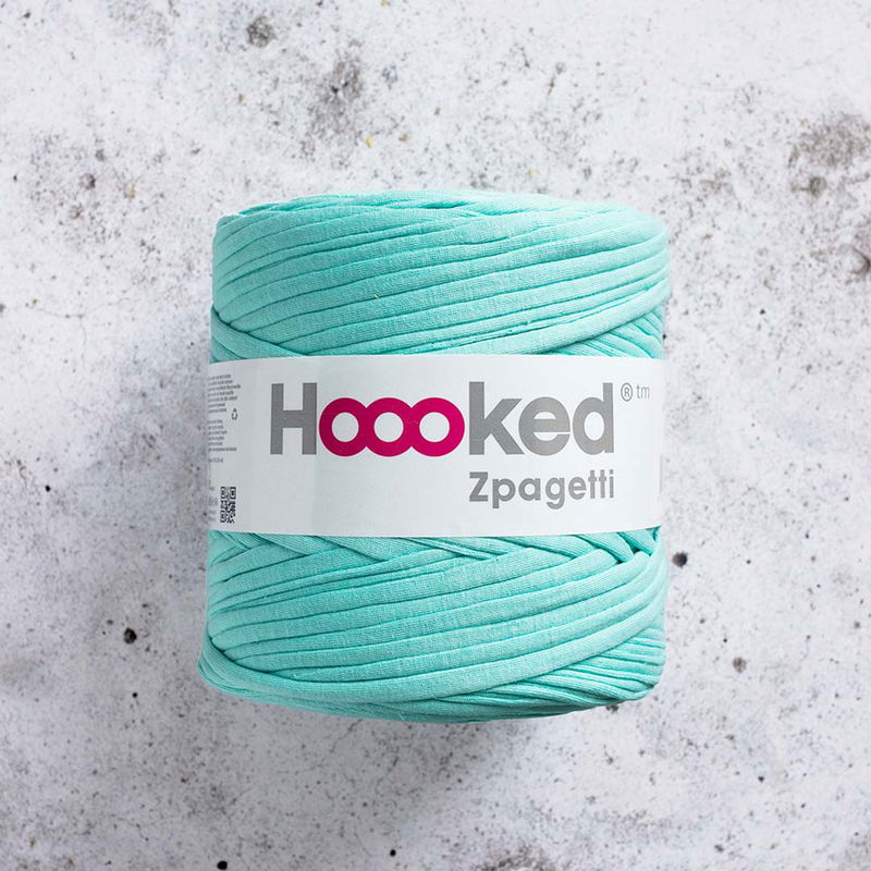 T-shirtgarn Zpagetti mint. Extra tjockt trikågarn av 100% återvunnen textil