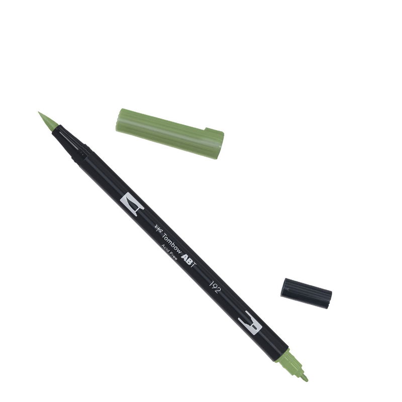 Tombow ABT Dual Brush, vattenbaserad penna med två spetsar, en fine och en brush, Asparagus 192
