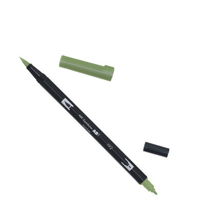 Tombow ABT Asparagus Tombow ABT Dual Brush, vattenbaserad penna med två spetsar, en fine och en brush, Asparagus 192