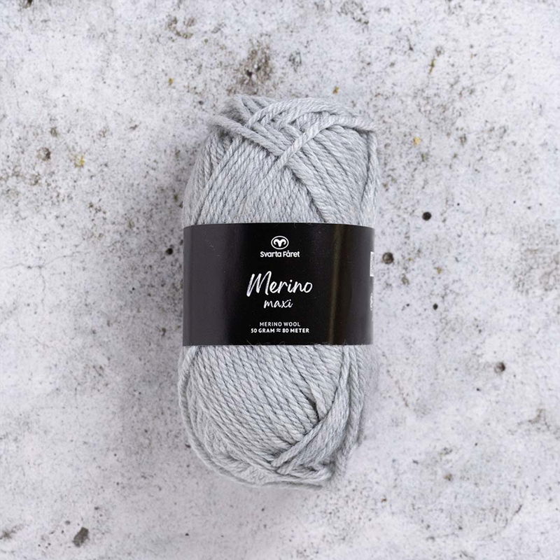 Svarta Fåret Merino Maxi Untouched Grey garn 50 g