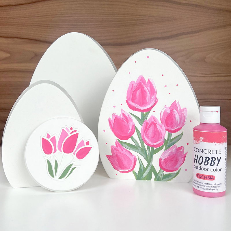 Tulpaner gjutform målad med rosa färg