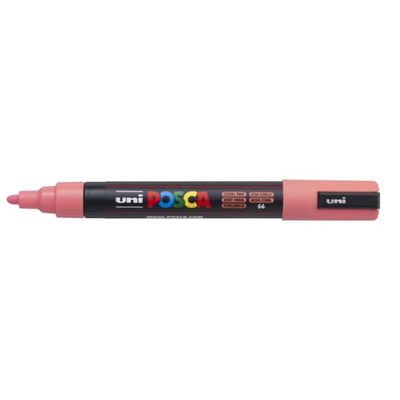 Posca PC-5M Coral Pink med spets synlig, öppen marker sedd från sidan