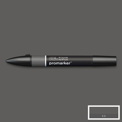 Winsor & Newton Promarker Cool Grey 5 CG5 marker med färgprov och bakgrund i samma ton