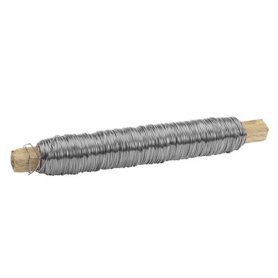 Galvaniserad ståltråd i silverfärg. 0,68 mm 100 g för kransar och binderier samt pyssel och hobby