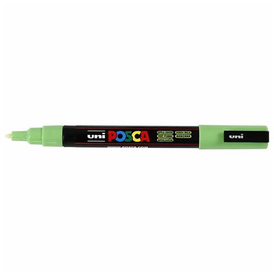 Posca PC-3M Apple Green med spets synlig, öppen marker sedd från sidan