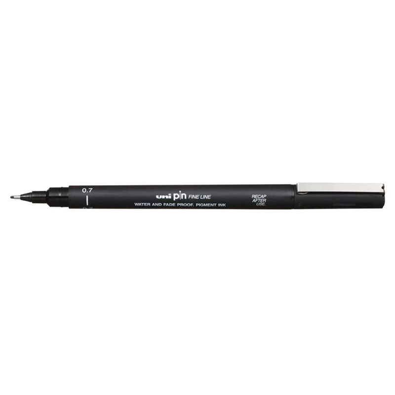 uni-pin fineliner, 0,7 Black. Ljusäkta och vattenresistent.