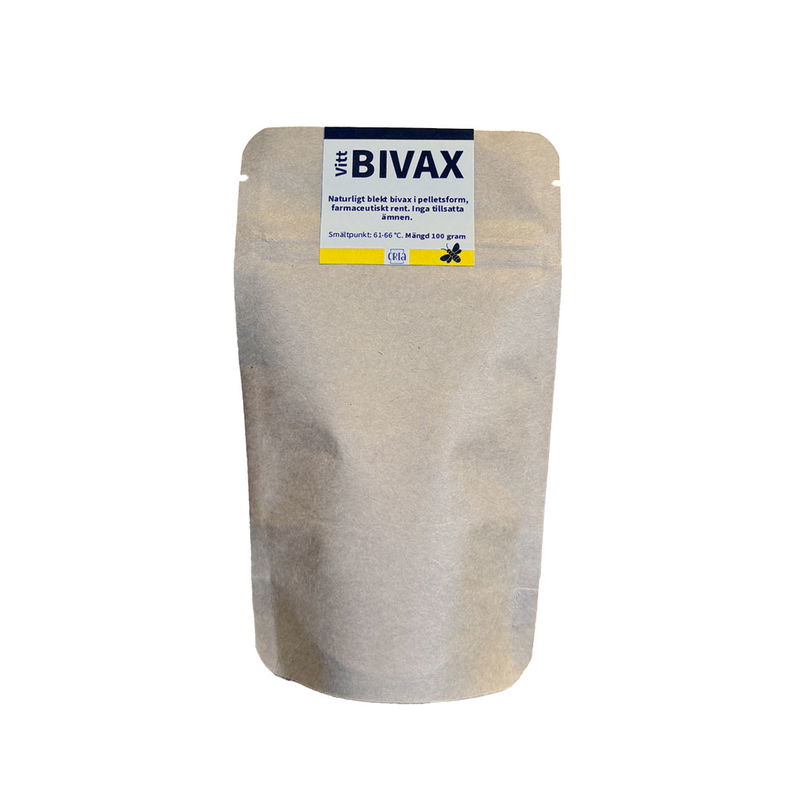 Vitt bivax, 100 gram. Blekt och renat vax farmaceutisk kvalitet, granulat