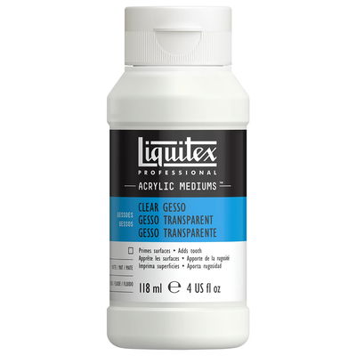 Flaska med Liquitex Professional Clear Gesso 118 ml, transparent grund för akrylfärg och skiss