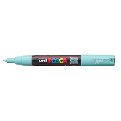 Posca PC-1MC Aqua Green öppen med spets Posca PC-1MC Aqua Green med spets synlig, öppen marker sedd från sidan