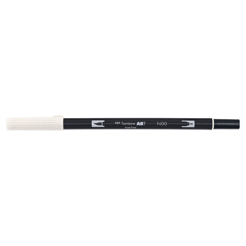 Vattenbaserad penna med två spetsar, en fineliner och en penselspets, Tombow ABT Dual brush Blender N00