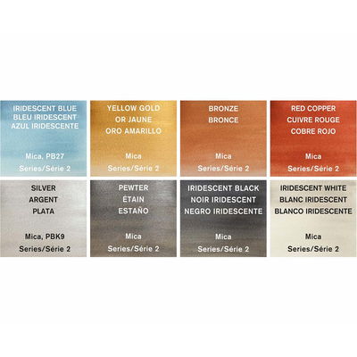 Färgkarta för Winsor & Newton Cotman Metallic Pocket Set 8 st och deras pigmentkoder