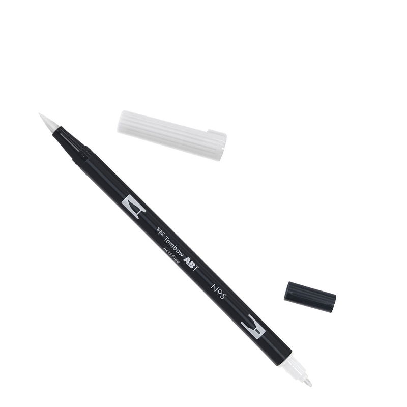Tombow ABT Dual Brush, vattenbaserad penna med två spetsar, en fine och en brush, Cool Gray 1 N95