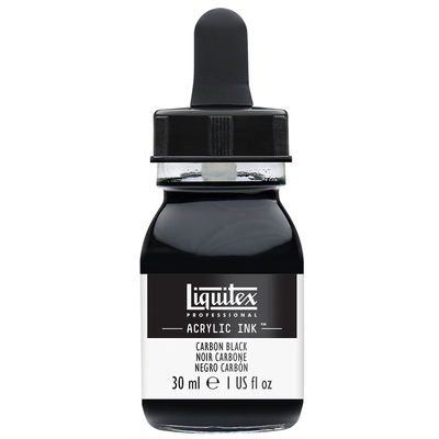 Flaska med pipett, Liquitex Professional Acrylic Ink 30 ml, Carbon Black
