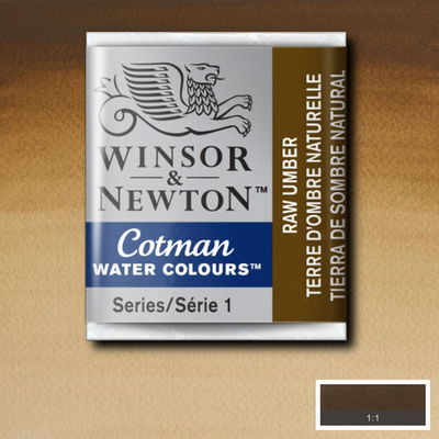 Winsor & Newton Cotman akvarellfärg halvkopp, Raw Umber