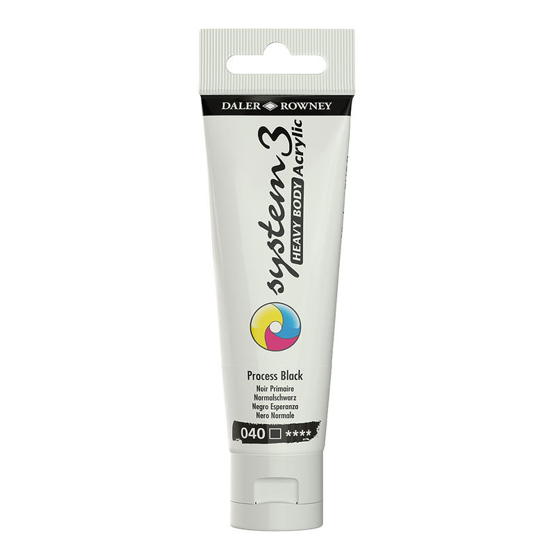 System3 Heavy Body akrylfärg Process Black 040 i tub