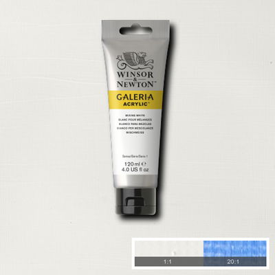 Tub med 120 ml akrylfärg. Winsor & Newton Galeria Mixing White