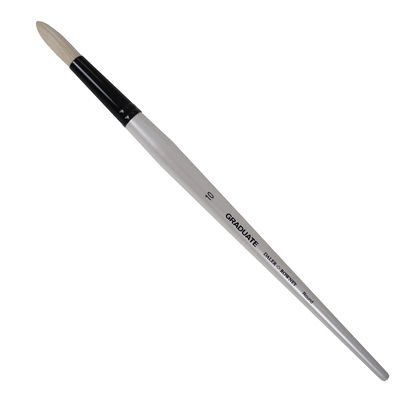 Daler-Rowney Graduate Bristle Round Nr 10 Long Handle pensel med Chungking-svinborst, svart hylsa och pärlvitt skaft