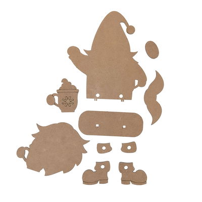 Delar till Tomte på kant med mugg DIY-kit, julpyssel