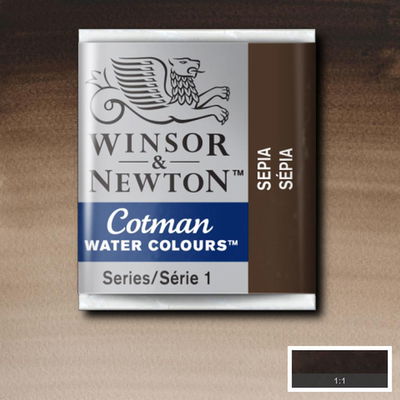 Winsor & Newton Cotman akvarellfärg halvkopp, Sepia