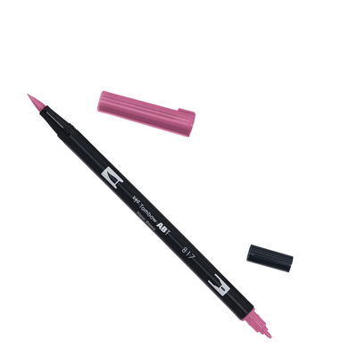 Tombow ABT Dual Brush, vattenbaserad penna med två spetsar, en fine och en brush, Mauve 817