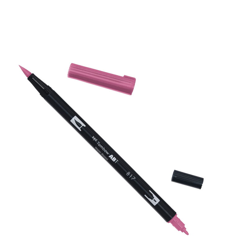 Tombow ABT Dual Brush, vattenbaserad penna med två spetsar, en fine och en brush, Mauve 817