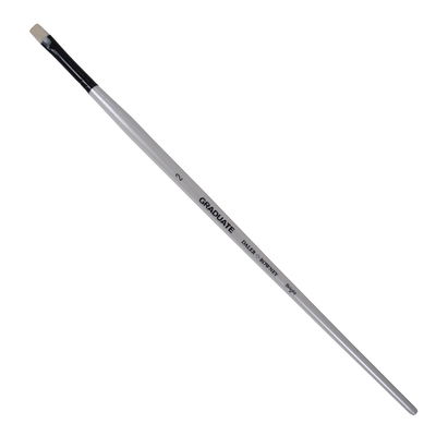 Daler-Rowney Graduate Bristle Bright Nr 2 Long Handle pensel i Chungking-svinborst med svart hylsa och pärlvitt skaft