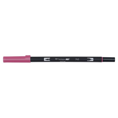 Vattenbaserad penna med två spetsar, en fineliner och en penselspets, Tombow ABT Dual brush Hot Pink