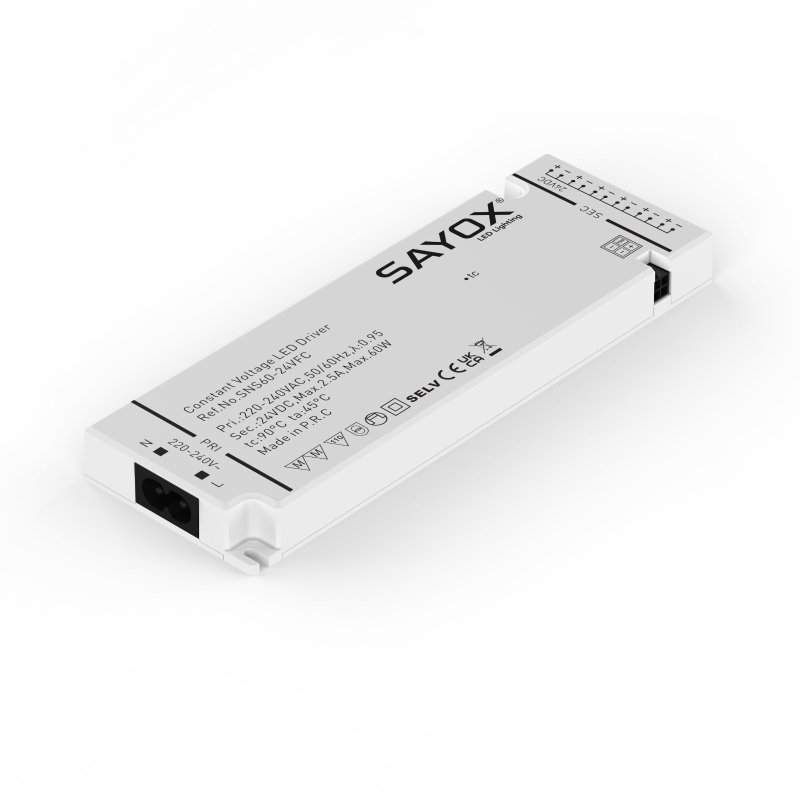 Sayox | 24V | Plug & Play LED-driver | 60W | Med 1,5 meter strömkabel | IP20