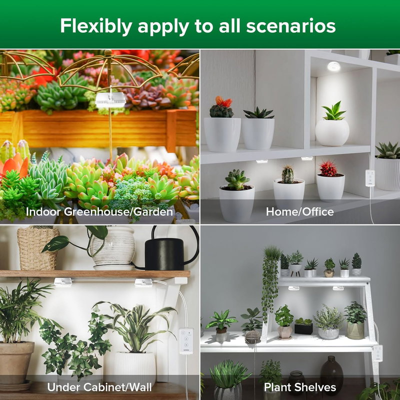 SANSI | Växtlampa 2x10W | Fullspektrum | Inkl. timer och stickpropp