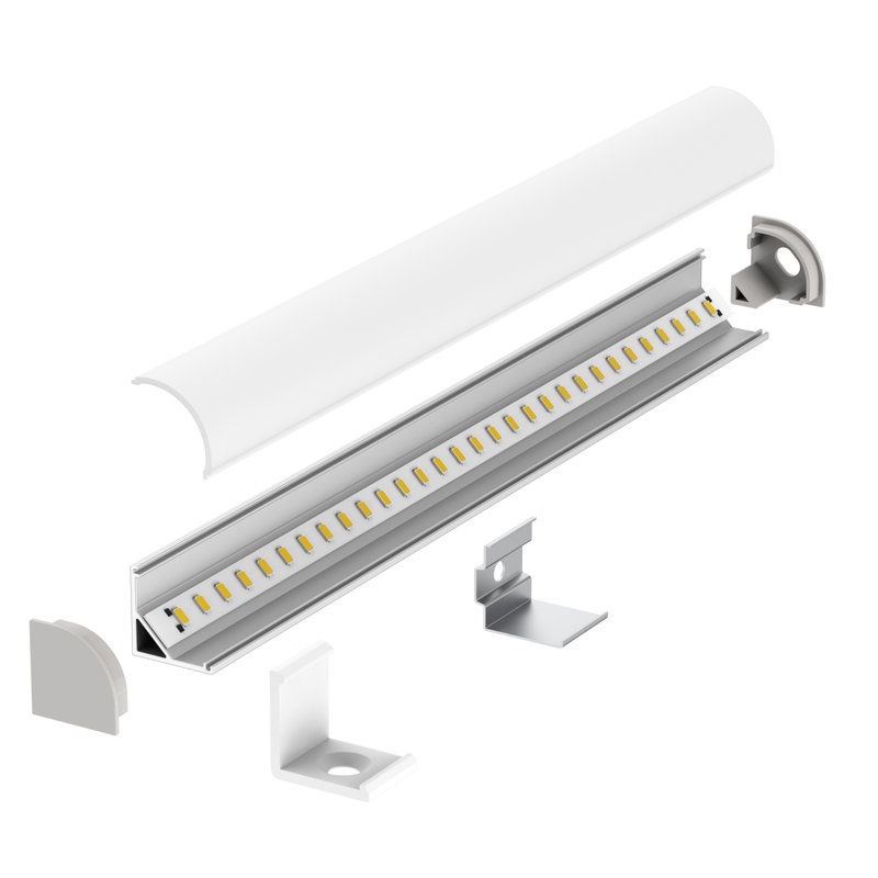 Sayox | LED Profil | SSC16 | Utanpåliggande | 16 x 16 mm | 1 meter | Utan diffusor