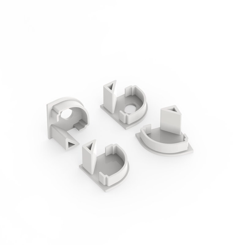 Sayox | SSC16 | Ändavslut för LED-profiler | Silver | Plast | 4-pack