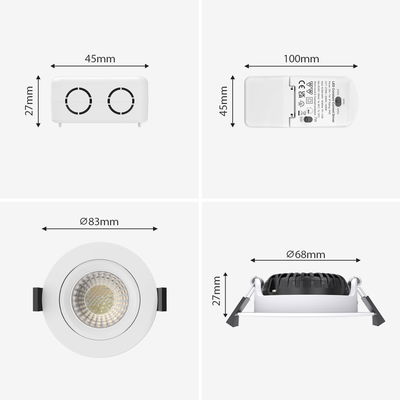 LED Downlight Slimmy | 5-7W | CCT | 2700-3000K-4000K | IP65 | Dimbar | Värmeskydd