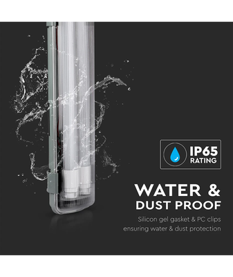 V-TAC | LED-lysrörsarmatur 150 cm | 2x22W | Kallvit 6400K | IP65 | Inkl. lysrör