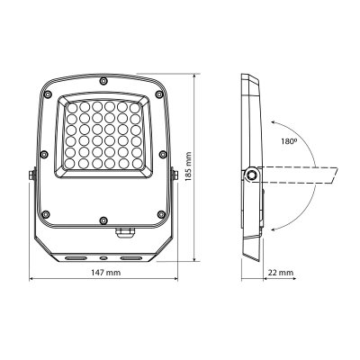 VIDEX | LED-strålkastare 30W | CCT 3000K - 6500K | IP65